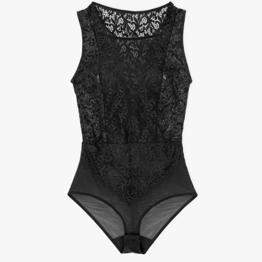 ThirdLove Black Lace Bodysuit, M